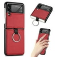 thumbnail image 1 of SaniMore for Samsung Galaxy Z Flip 4 6.7" Slim All-Inclusive Magnetic Folding Case, PU Leather Case with Wireless Charging & Ring Kickstand Full Body Protective Case for Samsung Z Flip 4, Red, 1 of 8