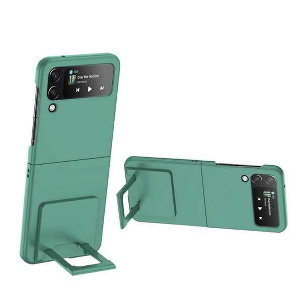 SaniMore for Samsung Galaxy Z Flip 4 Case 6.7 Inch, 360° Full Wrap Hinge Folding Cover Built-in Hidden Kickstand Matte Hard PC Drop-Proof Full Package Protection Case for Samsung Z Flip 4, Green