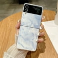 thumbnail image 1 of SaniMore for Samsung Galaxy Z Flip 4 Case, Rugged PC Backplane Marble Pattern Stylish for Girls Women Shockproof Anti-fall Hinge Protetion Folding Cover for Samsung Z Flip 4 (6.7" 2022), White, 1 of 6
