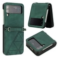thumbnail image 1 of SaniMore for Samsung Galaxy Z Flip 4 Case, Ultra-Thin PU Leather Rugged PC Folding Cover Built-in Kickstand & Holder Anti-Scratch Heavy Duty Full Body Protective Shell for Samsung Z Flip 4, Darkgreen, 1 of 6