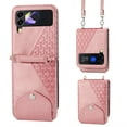 thumbnail image 1 of SaniMore for Samsung Galaxy Z Flip 4 PU Leather Case RFID Blocking, Magnetic Closure Flip Wallet Cover with Shoulder Strap Card Slot & Multi-Angle Kickstand All-Inclusive Protective Shell, Rosegold, 1 of 7