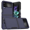 thumbnail image 1 of SaniMore for Samsung Galaxy Z Flip 4 Ultra-Thin Two-Layers Protection Case, Rugged PC Back & Flexible TPU Military Grade Shockproof Heavy Duty Protective Case for Samsung Z Flip 4, Darkblue, 1 of 6