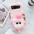 thumbnail image 1 of SaniMore for Samsung Galaxy Z Flip 4 Warm Cute Plush Briquette Folding Case, Fluffy Furry Back Case for Samsung Z Flip 4 Full Body Protective Case Ladies Women Girls, Pink, 1 of 9