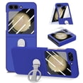 thumbnail image 1 of SaniMore for Samsung Galaxy Z Flip 5 2023 Case, Front Screen Tempered Glass Protector 360 Ring Bracket Shockproof Anti-drop Skin-feel Full Protective Shell for Samsung Galaxy Z Flip 5, Blue, 1 of 9