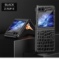 thumbnail image 1 of SaniMore for Samsung Galaxy Z Flip 5 (6.7" 2023) Case, PU Leather Crocodile Skin + Shockproof PC Backplane, Tough Rugged Anti-drop Slim Lightweight Wear-resistant Durable Flip Cover, Black, 1 of 9