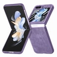 thumbnail image 1 of SaniMore for Samsung Galaxy Z Flip 5 (6.7" 2023) Case, Wireless Charging Built-in Front Tempered Film Protector, Slim Lihtweight Hinge Protection Shockproof Anti-drop Shell, Purple, 1 of 8