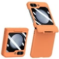 thumbnail image 1 of SaniMore for Samsung Galaxy Z Flip 5 Case, Hinge Protection, Built-in Screen Protector, Wireless Charging, Shockproof, Anti Scratch Slim Phone Protective Cover for Galaxy Z Flip 5 2023, Orange, 1 of 8