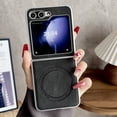 thumbnail image 1 of SaniMore for Samsung Galaxy Z Flip 5 Case, PU Leather with Hinge Protection, Wireless Charing Shockproof TPU Bumper for Girls Men Slim Anti-drop Magnetic Car Mount for Samsung Z Flip 5, Black, 1 of 9