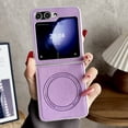 thumbnail image 1 of SaniMore for Samsung Galaxy Z Flip 5 Case, PU Leather with Hinge Protection, Wireless Charing Shockproof TPU Bumper for Girls Men Slim Anti-drop Magnetic Car Mount for Samsung Z Flip 5, Purple, 1 of 9