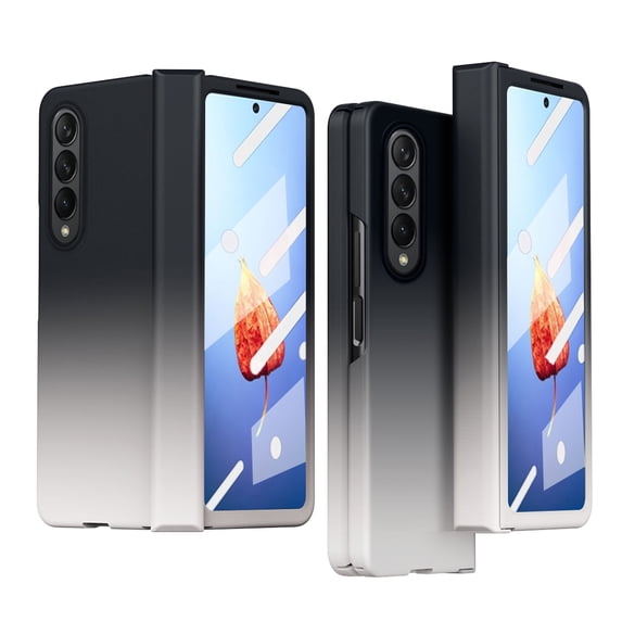SaniMore for Samsung Galaxy Z Fold 3 7.6" 2021 Case, Hinge Protection 360°All-inclusive Drop Resistant Shockproof Anti-greasy Anti-scratch Slim & Lightweight Folding Case for Z Fold 3, Black/White