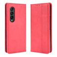 thumbnail image 1 of SaniMore Samsung Galaxy Z Fold 3 7.6" 2021 Case, Magnetic Folio PU Leather Cover with Card Slots Cash Pocket Stand Feature Full-body Protctive Shockproof Anti-fall Business Wallet Retro Shell, Red, 1 of 9