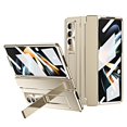 thumbnail image 1 of SaniMore for Samsung Galaxy Z Fold 3 7.6" Folding Magnetic Hinge Protection Case with Tempered Glass Film, Rugged PC Cover with Wireless Charging & Kickstand Full Body Protective Shell, Gold, 1 of 7