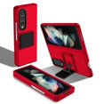 thumbnail image 1 of SaniMore for Samsung Galaxy Z Fold 3 7.6 inch Slim Case, Military Grade Shockproof Hard PC Cover Built-in Invisible Folding Bracket Kickstand Thickened Lens Frame for Samsung Z Fold 3, Red, 1 of 10
