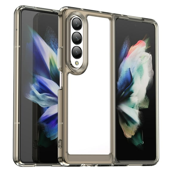 SaniMore for Samsung Galaxy Z Fold 3 Lightweight Transparent Case, Rugged Clear PC Back & TPU Bumper [Not Yellowing Technology] Heavy Duty Full Body Protective Case for Samsung Z Fold 3, Gray