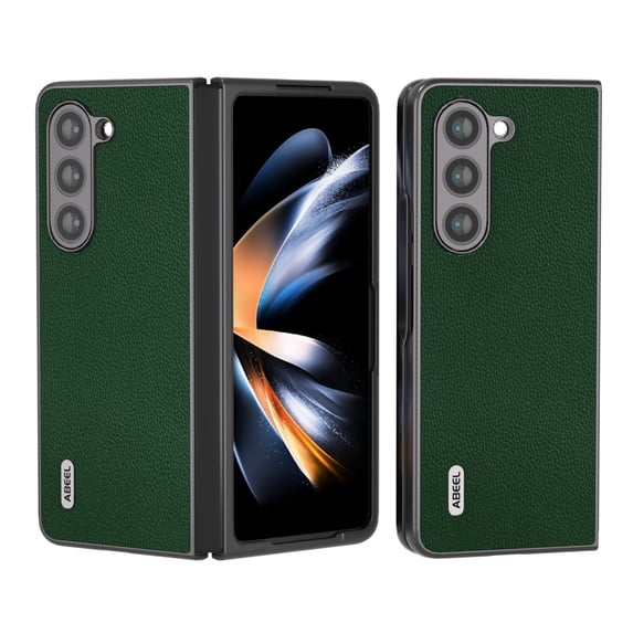 SaniMore for Samsung Galaxy Z Fold 4 (7.6" 2021) Case, Weai-resistant Durable PU Leather Skin Shockproof Drop Resistant Anti-scratch PC Backplane Slim Lightweight Cover, Green