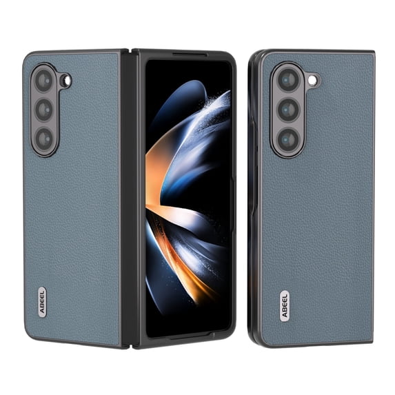 SaniMore for Samsung Galaxy Z Fold 4 (7.6" 2021) Case, Weai-resistant Durable PU Leather Skin Shockproof Drop Resistant Anti-scratch PC Backplane Slim Lightweight Cover, Blue
