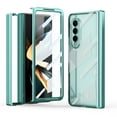 thumbnail image 1 of SaniMore for Samsung Galaxy Z Fold 4 (7.6" 2022) Case with Built-in Tempered Glass Screen Protector  Hinge Protection Full Body Protection Plating Bumper Shockproof Anti-drop Clear Shell, Darkgreen, 1 of 7