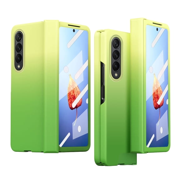 SaniMore for Samsung Galaxy Z Fold 4 7.6" 2022 Case, Hinge Protection Tempered Glass Screen Protector 360° All-inclusive Drop Resistant Shockproof Anti-greasy Folding Case for Galaxy Z Fold 4, Green