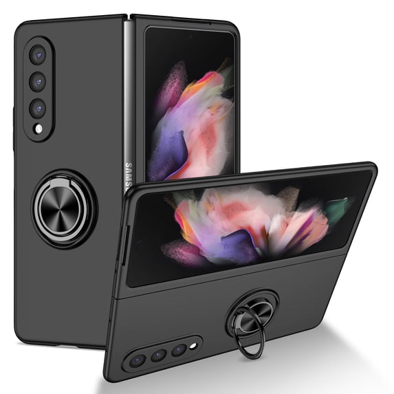 SaniMore for Samsung Galaxy Z Fold 4 7.6" 2022 Case with Magnetic Car Mount 360°Rotating Kickstand Anti-scratch Anti-shock Drop Resistant Slim Folding Case For Samsung Galaxy Z Fold 4, Black
