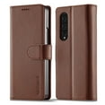 thumbnail image 1 of SaniMore for Samsung Galaxy Z Fold 4 7.6" 2022 Case, PU Leather Skin & Soft TPU Inner Shell [Card Holder + Cash Pocket + Flip Kickstand] Magnetic Closure Protective Wallet Cover, Brown, 1 of 7