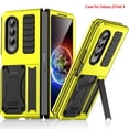 thumbnail image 1 of SaniMore for Samsung Galaxy Z Fold 4 7.6" 2022 Tri-layer Case Wireless Charging Tempered Glass Screen Protector Hidden Bracket Drop Resistant Heavy Duty Protective Case for Galaxy Z Fold 4, 
 Yellow, 1 of 7