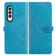 thumbnail image 1 of SaniMore for Samsung Galaxy Z Fold 4 7.6" 2022 Wallet Case with Embossed Mandala PU Leather Flip Protection Wrist Strap Credit Card Holder Pocket Kickstand Shockproof Folding Case for Z Fold 4, Blue, 1 of 8