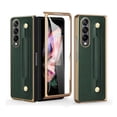 thumbnail image 1 of SaniMore for Samsung Galaxy Z Fold 4 7.6" Folding Case with Tempered Glass Screen, PU Leather Case for with Retractable Wristband & Anti-Slip Sticker Full Body Protective, Green, 1 of 9