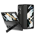 thumbnail image 1 of SaniMore for Samsung Galaxy Z Fold 4 7.6" Folding Magnetic Hinge Protection Case with Tempered Glass Film, Rugged PC Cover with Wireless Charging & Kickstand Full Body Protective Shell, Black, 1 of 7