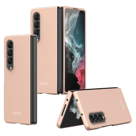 SaniMore for Samsung Galaxy Z Fold 4 7.6" Ultra-Thin All-Inclusive Folding Case, Rugged PC Anti-Fingerprint Heavy Duty Full Body Protective Case for Samsung Z Fold 4 Women Men, Gold