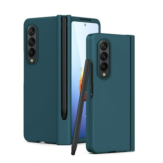 SaniMore for Samsung Galaxy Z Fold 4 Case, Shockproof Armor Hinge Rugged PC Folding Cover for Samsung Z Fold 4 with HD Film Screen Protector Military Grade Protection with S-Pen Stylus, Cyan