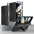 thumbnail image 1 of SaniMore for Samsung Galaxy Z Fold 4 Magnetic Folding Case with Wireless Charging, Rugged PC Cover with Tempered Glass Film & Pen Holder Kickstand Military Grade Shockproof Protective Shell, Black, 1 of 9