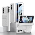 thumbnail image 1 of SaniMore for Samsung Galaxy Z Fold 4 Tempered Glass Screen Case, Rugged PC Case with Pen Holder Adjustable Kickstand Wireless Charging Shockproof Protective Case for Samsung Z Fold 4, Silver, 1 of 10