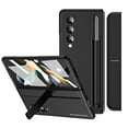 thumbnail image 1 of SaniMore for Samsung Galaxy Z Fold 4 Tempered Glass Screen Case, Rugged PC Case with Pen Holder Invisible Adjustable Kickstand Shockproof Protective Case for Samsung Z Fold 4, Black, 1 of 7