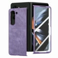 thumbnail image 1 of SaniMore for Samsung Galaxy Z Fold 5 5 (7.6" 2023) Case, Wireless Charging Built-in Tempered Film Protector, Slim Lihtweight Hinge Protection Shockproof Anti-drop Shell, Purple, 1 of 11