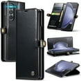thumbnail image 1 of SaniMore for Samsung Galaxy Z Fold 5 (7.6" 2023) Case, PU Leather Auto-magnet Full Protection Flip Kickstand Card & Cash Slots, Retro Shockproof Anti-fall Wallet Business Shell, Black, 1 of 10