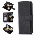 thumbnail image 1 of SaniMore for Samsung Galaxy Z Fold 5 7.6" 2023 Case, PU Leather Flip Fold Wallet Cover, Detachable Wrist Strap, Card Slots Cash Pocket, Shockproof Full Protective Shell, Black, 1 of 10