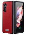 thumbnail image 1 of SaniMore for Samsung Galaxy Z Fold 5 (7.6" 2023) Case, PU Leather Skin & Metal Bumper Shockproof PC Backplane, Wireless Charging Slim Magnetic Vintage Shell, Anti-drop Anti-scratch Cover, Red, 1 of 6