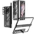 thumbnail image 1 of SaniMore for Samsung Galaxy Z Fold 5 7.6" 2023 Case with Pen Stulus, Hinge Protection Screen Protector Hidden Kickstand Pen Slot Electroplated Magnetic Crystal-clear Shockproof Cover, Black, 1 of 7