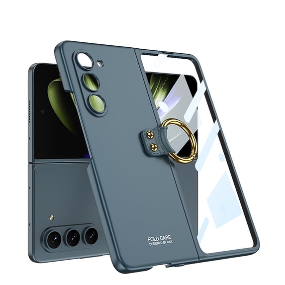 SaniMore for Samsung Galaxy Z Fold 5 (7.6" 2023) Case, Ultra-thin 360 Degree Rotating Bracket Rugged Skin-feel PC Backplane Shockproof Anti-fall Tough Protective Shell for Galaxy Z Fold 5, Darkgreen