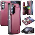 thumbnail image 1 of SaniMore for Samsung Galaxy Z Fold 5 Wallet Case, RFID Blocking PU Leather Kickstand Credit Slots Flip Folio Protective Case, Double Magnetic Clasp Durable Shockproof Cover for Z Fold 5, Winered, 1 of 8