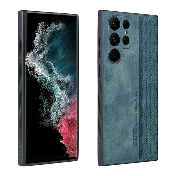 SaniMore for Samsung Gaxaly S23 Ultra 6.8" Case Ultra-Thin Embossing, Rugged PC & TPU Bumpers Magnetic Cover Support Wireless Charging Full Body Protective Shell for Samsung S23 Ultra,Green