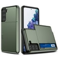 thumbnail image 1 of SaniMore for Samsung S21 FE 5G Case with Card Holder, Slim Dual Layer Heavy Duty Galaxy S21 FE 2022 Wallet Case Hidden Sliding Credit Slot Protective Cover for Men Women, Armygreen, 1 of 10