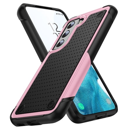 SaniMore for Samsung S23 Case Rubber, Heavy Duty Body Shockproof Bumper Cover [Military Grade Drop Tested] [Anti-Scratch & Anti-Fingerprint] Outdoor Rugged Case for Galaxy S23 5G, Pink