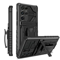 SaniMore for Sansung Galaxy S22 Ultra 6.8" 2022 Case with 360 Degree Rotating Detachable Belt Clip Hidden Bracket Hybird Heavy Duty Protective Drop Resistant Tri-layer Shell for S22 Ultra, Black