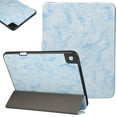 thumbnail image 1 of SaniMore Tri-fold Stand Case for Samsung Galaxy Tab A7 Lite 8.7" 2021 Model (SM-T220/T225), PU Leather Marble Skin Shockproof TPU Back [Auto Wake/Sleep + Pen Holder] Full Protective Shell, Blue, 1 of 8
