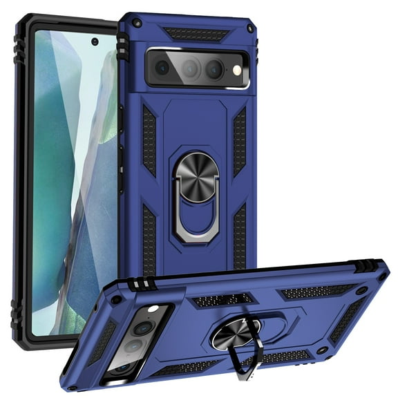 SaniMore Tri-layer Case for Google Pixel 8 Pro 6.7" 2023, 360° Rotating Holder/Kickstand Rugged PC Back + TPU Bumper Magnetic Car Mount Anti-fingerprint Anti-fall Heavy Duty Protective Case, Blue