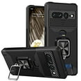 thumbnail image 1 of SaniMore Tri-layer Case for Google Pixel 8 Pro 6.7" 2023, Rugged PC Shockproof TPU Bumper Slide Window 360° Rotating Kickstand/Holder Card Slots Magnetic Car Mount Heavy Duty Protective Cover, Black, 1 of 8