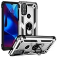 thumbnail image 1 of SaniMore Tri-layer Case for Motorola Moto G Play (2024), 360° Rotating Holder/Kickstand Rugged PC Back + TPU Bumper Magnetic Car Mount Anti-fingerprint Anti-fall Heavy Duty Protective Case, Silver, 1 of 7