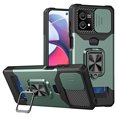 thumbnail image 1 of SaniMore Tri-layer Case for Motorola Moto G Stylus 5G, Rugged PC Back Shockproof TPU Bumper Slide Window 360° Rotating Kickstand Card Slots Magnetic Car Mount Heavy Duty Protective Cover, Darkgreen, 1 of 8