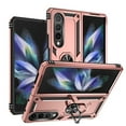 thumbnail image 1 of SaniMore Tri-layer Case for Samsung Galaxy Z Fold 4 7.6", 360° Rotating Holder/Kickstand Rugged PC Back TPU Bumper Magnetic Car Mount Anti-fingerprint Anti-fall Heavy Duty Protective Case, Rosegold, 1 of 7